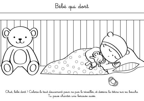 Coloriage à imprimer Bébé qui dort