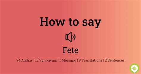 how to pronounce fete in french
