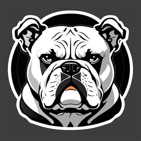 Premium Vector American Bulldog Flat Sticker Cartoon Style Illustration