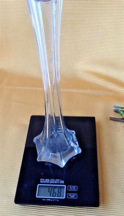 XXL Vase Orchideen Solifleur Glas Stangenvase 32 Cm Mit Kunstblumen