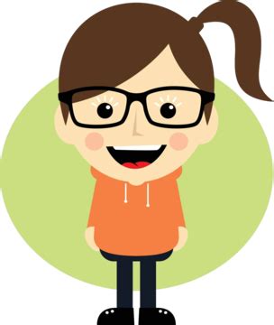 Geek Cartoon Nerd Character Female Face Girl Vector Female Face Girl