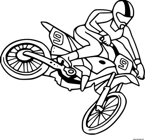 Coloriage Moto Cross Course Rapide Jecolorie