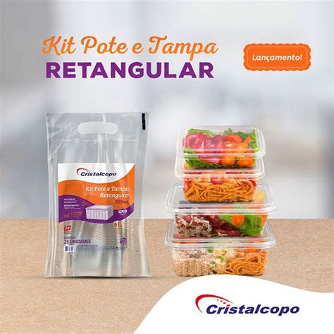 POTE C TAMPA RETANGULAR 250ml C 25un CRISTALCOPO KR 250 ATRIUM