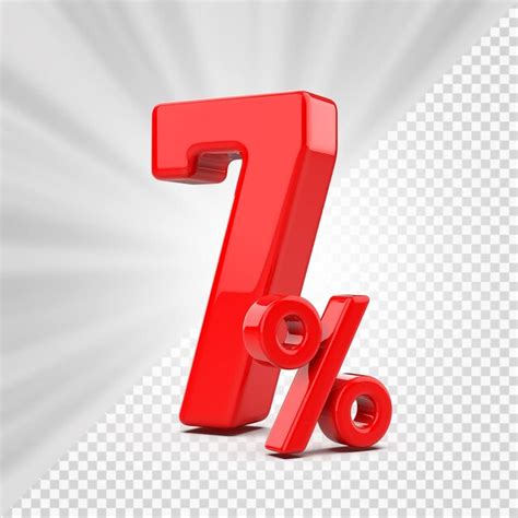 Premium PSD | 7 percent offer in 3d render