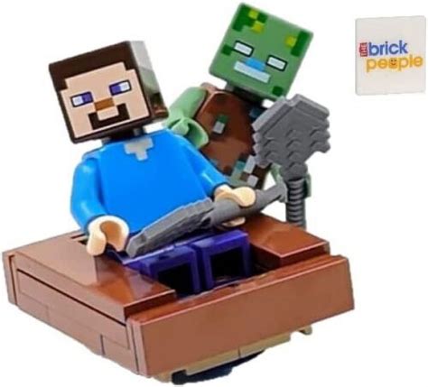 Lego Minecraft Steve With Drowned Zombie Minifigures