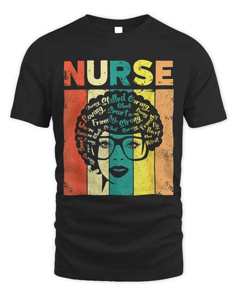 Black Woman Nurse Afro Retro Cool Black History Month