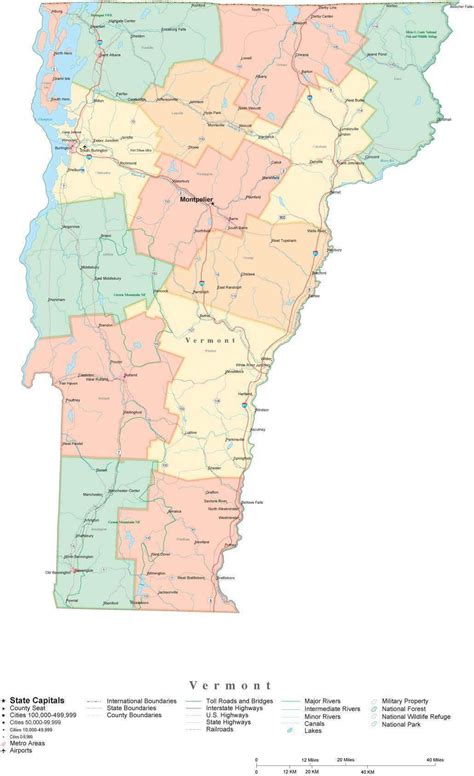 Printable Map Of Vermont