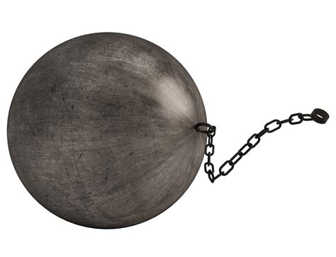 Isolated 3d Rendering Of A Big Ball And Chain 25254991 PNG