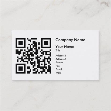 Qr Code Business Card Template Horizontal