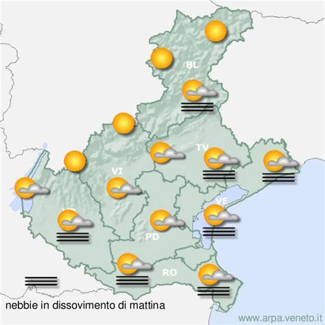 Le previsioni meteo in Veneto per martedì 18 ottobre 2022 Daily