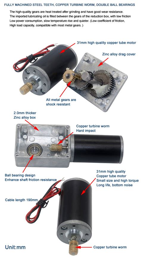 Faradyi 5840 24v Dc Worm Gear Motor 80kg Cm 12v Right Angle Gearbox Reduction Motor Brush Double