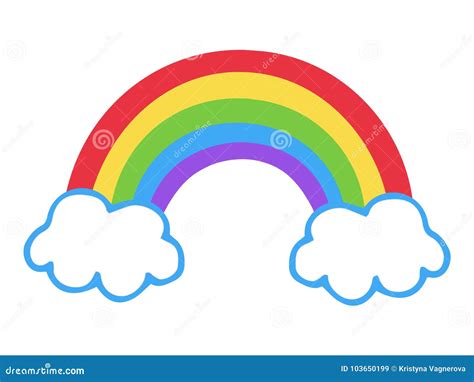 Arco Iris Colorido Con El Ejemplo Del Vector De Las Nubes Ilustraci N