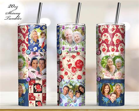 Set Of 5 Quilt Tumblers Png Sublimate Designs Straight 20 Oz Inspire