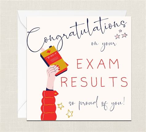 Congratulations On Your Exam Results Greetings Card With Etsy