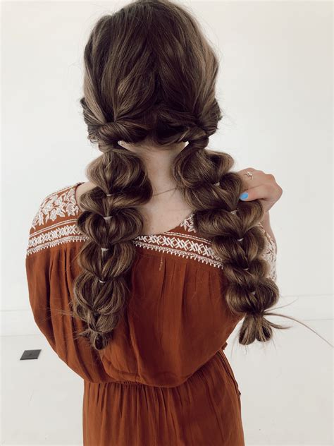 Double Pull Through Braid Pigtail Style Pretty Hairstyles Braided