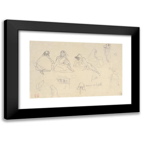 Eugène Delacroix 14x11 Black Modern Framed Museum Art Print Titled