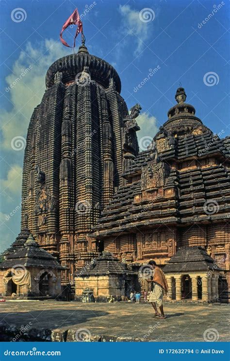 Piedra Antigua Lingaraj Shiva Templo Bhubaneswar Orissa Imagen De