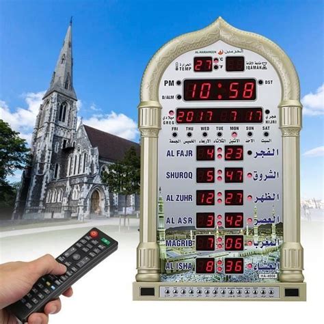 Mosqu E Horloge Murale Azan Al Harameen Ramadan Eglise Pri Re R Veil