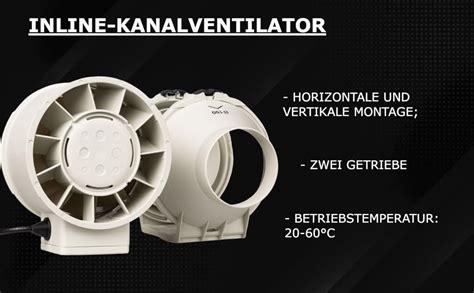 STERR Rohrventilator DFA100 Kanalventilator 100 Mm 4