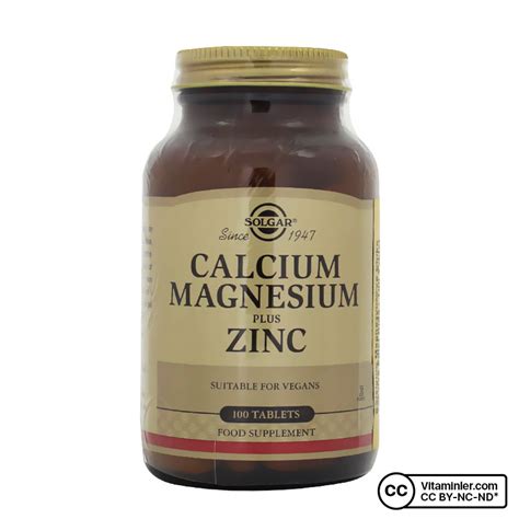 Solgar Calcium Magnesium Plus Zinc 100 Tablet Vitaminler