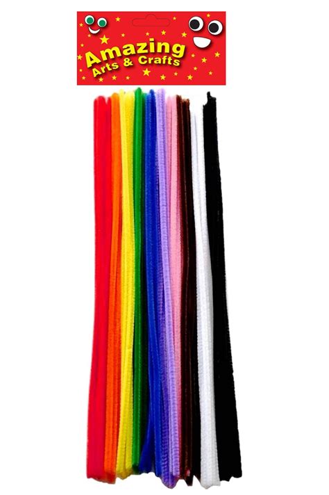 Jumbo Pipe Cleaners 300mm X 6mm Assorted Colours 50pieces Etsy Uk