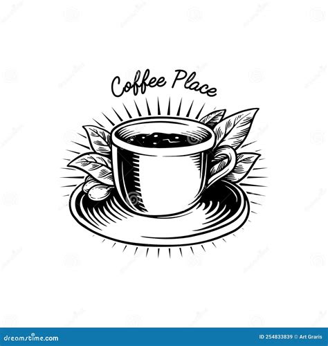 Coffee Cup Vintage Logo Silhouette Stock Illustration Illustration Of