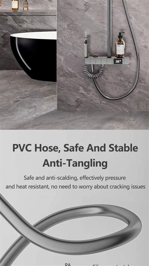 Shower Set In Cold Hot Adjustable Shower Set Temperature Display Bathroom Home With Storage