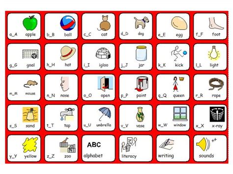 Alphabet Symbol Word Grid Lower And Uppercase Teaching Resources