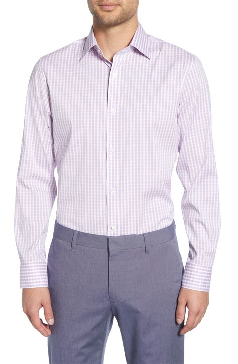 Bonobos Antonio Slim Fit Stretch Plaid Dress Shirt Purple Dress Shirt