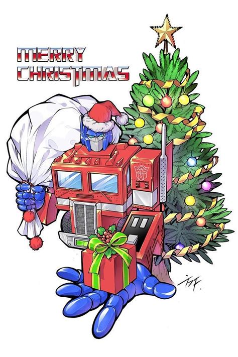 Transformer Optimus Prime Christmas Signed Poster Etsy