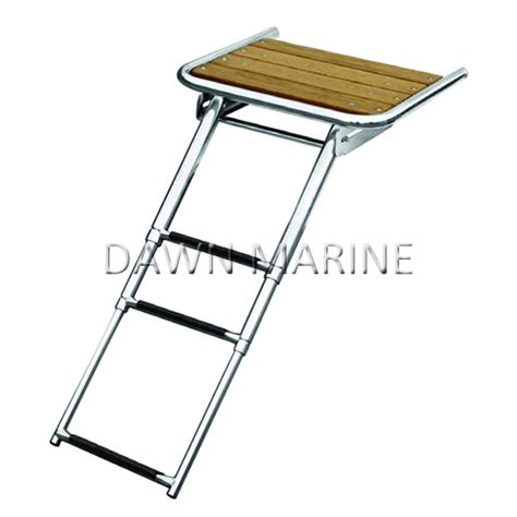 Teak Swim Platform With Telescoping Ladder Dawn Marine