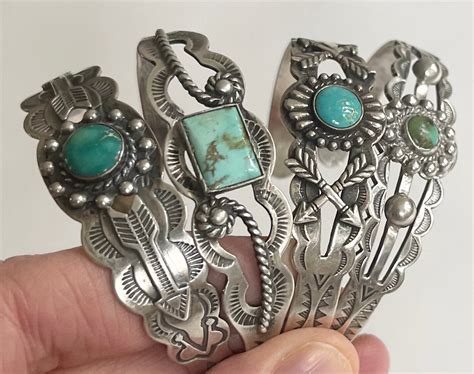 Fred Harvey Era Turquoise Cuff Bracelet Vintage Native American Navajo