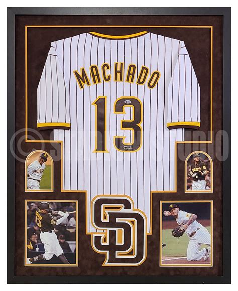 Manny Machado Autographed Framed Padres White Jersey - The Stadium Studio