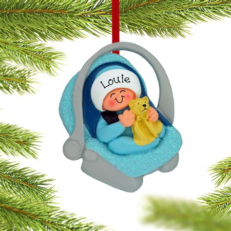 Personalized Baby Boy in Carrier Christmas Ornament - Personalized ...