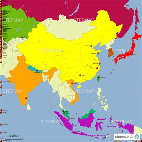 Stepmap Asien Landkarte Für Welt