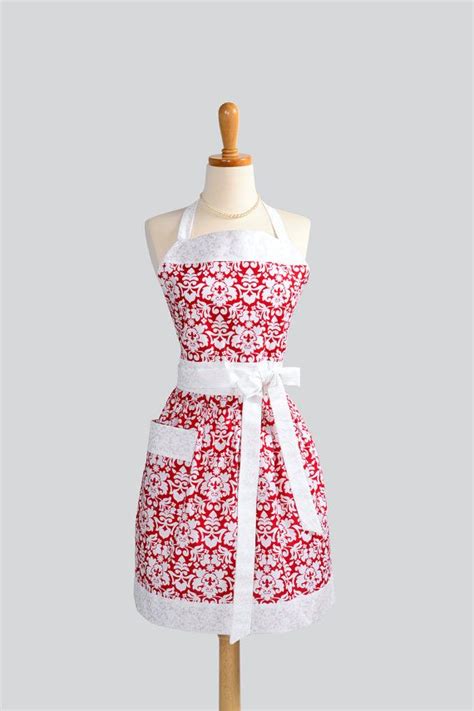 Womens Bib Full Apron Full Handmade Kitchen By Creativechics Apron