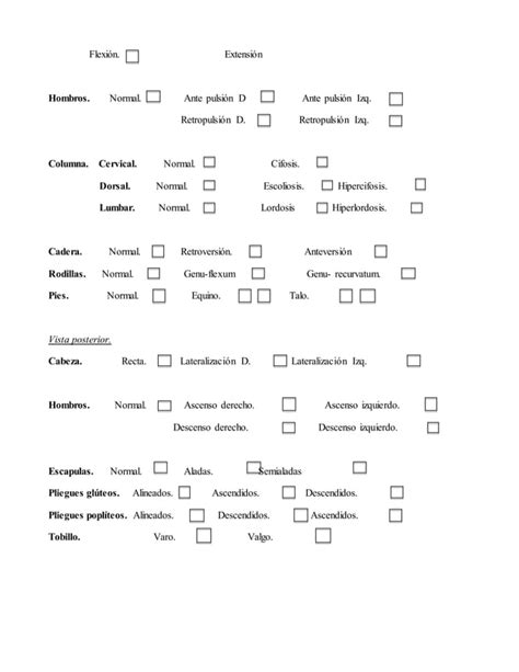 Ficha De Evaluacion Postural PDF