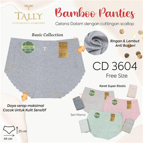 Jual TALLY CD CELANA DALAM BAHAN KATUN BAMBOO TALLY 3604 Celana Dalam