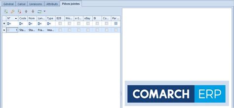 Onglet Pièces jointes Base de connaissances du logiciel Comarch ERP