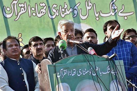 Federal Minister For Defence Khawaja Muhammad Asif Is Addressing To