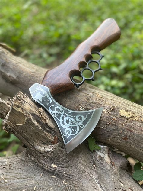 Mini Carbon Steel Knuckle Axe Custom Handmade Tomahawk Axe Etsy