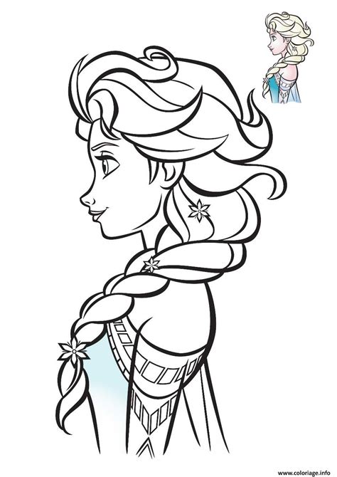 Coloriage Elsa Reine Des Neiges De Profil 2018 Dessin