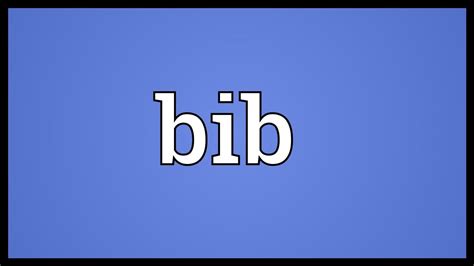 Bib Meaning Bib Meaningเนื้อหาที่เกี่ยวข้องที่แม่นยำที่สุด