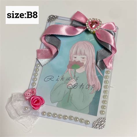 【no 004 11】b8 硬質ケース デコ ハンドメイド ピンク メルカリshops