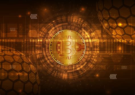 Bitcoin Digital Currency With Circuit Abstract Vector Background For