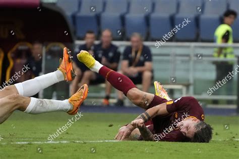 Romas Nicolo Zaniolo Falls Down During Editorial Stock Photo Stock