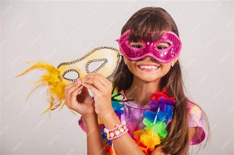 Premium Photo Beautiful Brazilian Girl Child Dressed For Carnival In