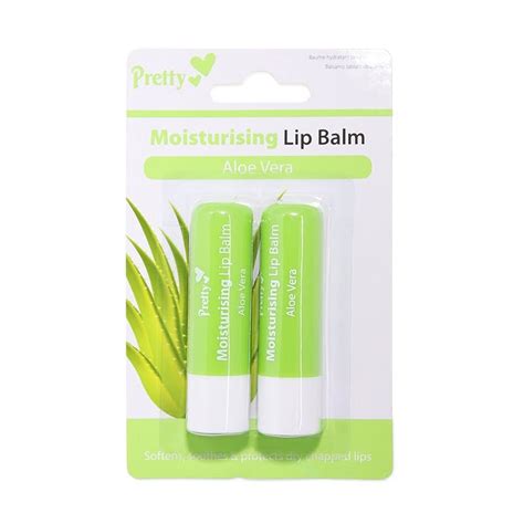 Pretty Moisturising Lip Balm Aloe Vera 2 X 4 3 G £2 25