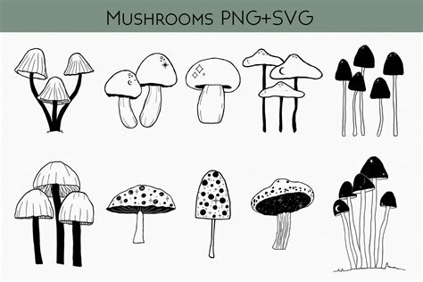 Mushrooms Bundle Svg Magic Mushroom Svg Files For Cricut Mystical Svg