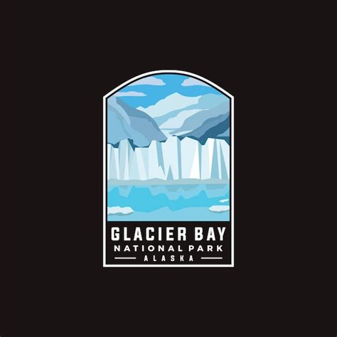 Mod Le Vectoriel De Parc National De Glacier Bay Dans Le Style De Patch